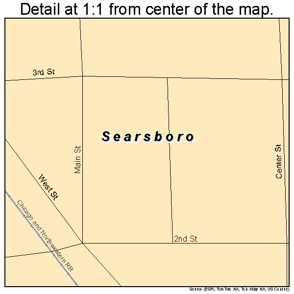 Searsboro, Iowa road map detail