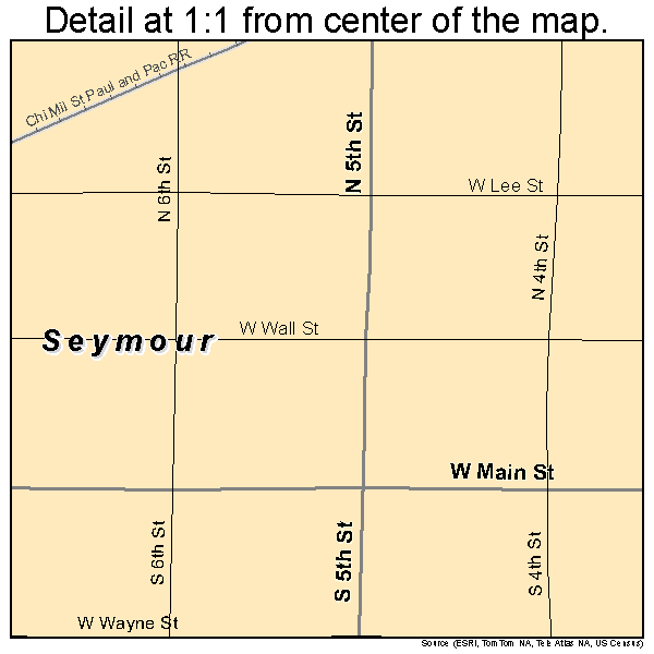 Seymour, Iowa road map detail