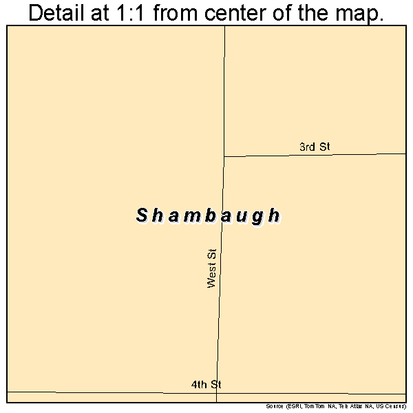 Shambaugh, Iowa road map detail