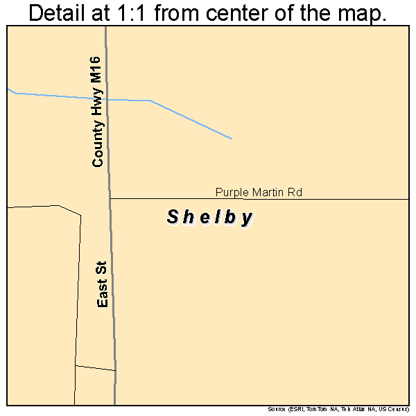 Shelby, Iowa road map detail