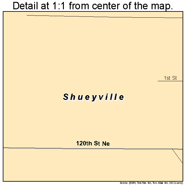 Shueyville, Iowa road map detail