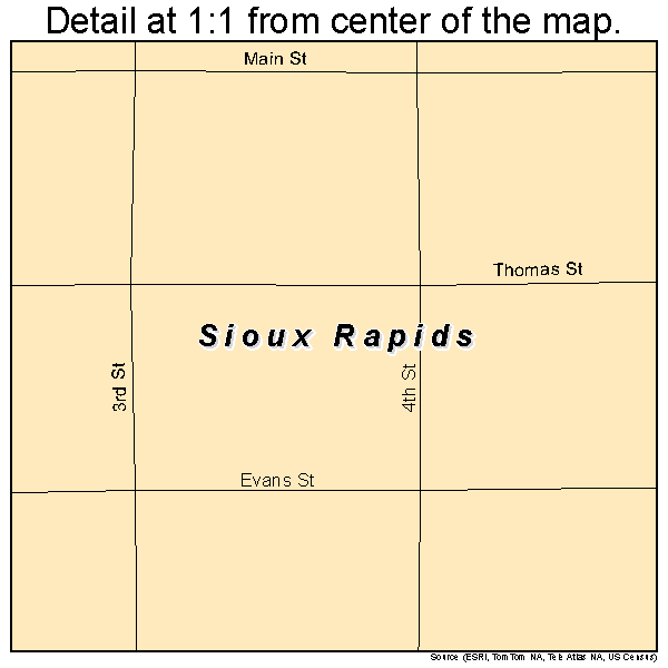 Sioux Rapids, Iowa road map detail