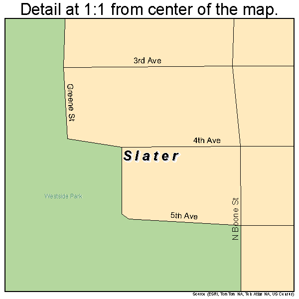 Slater, Iowa road map detail