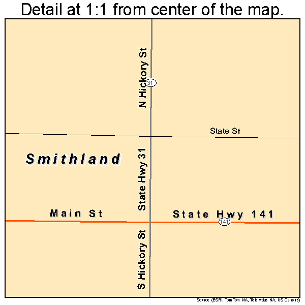 Smithland, Iowa road map detail