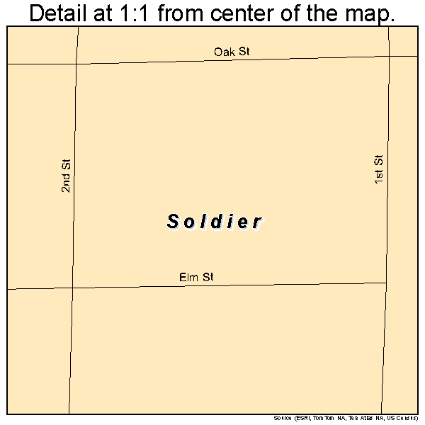 Soldier, Iowa road map detail