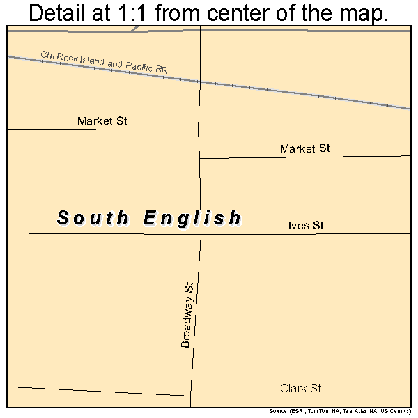South English, Iowa road map detail