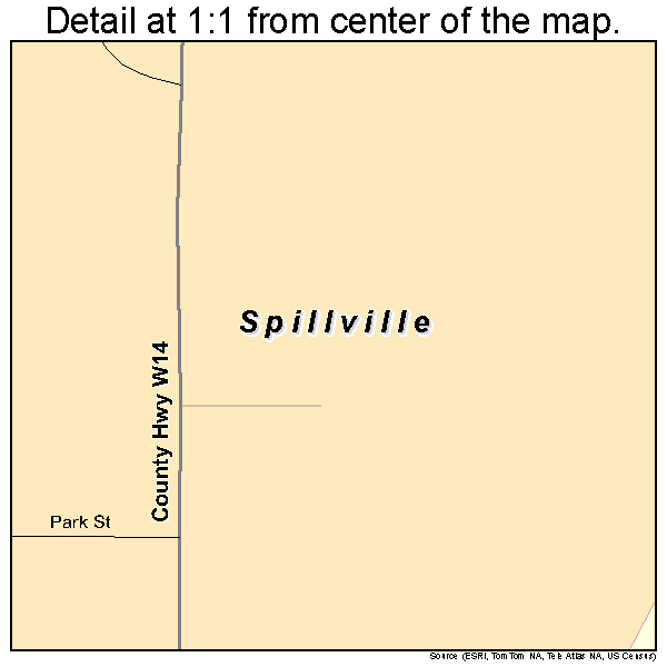 Spillville, Iowa road map detail