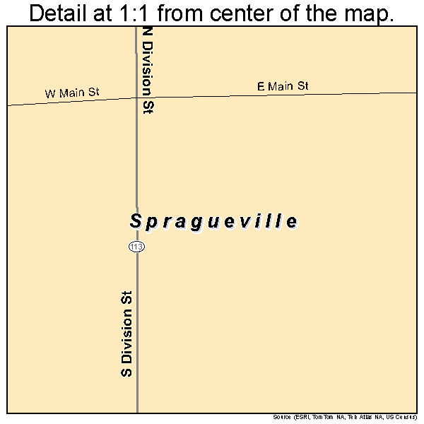 Spragueville, Iowa road map detail