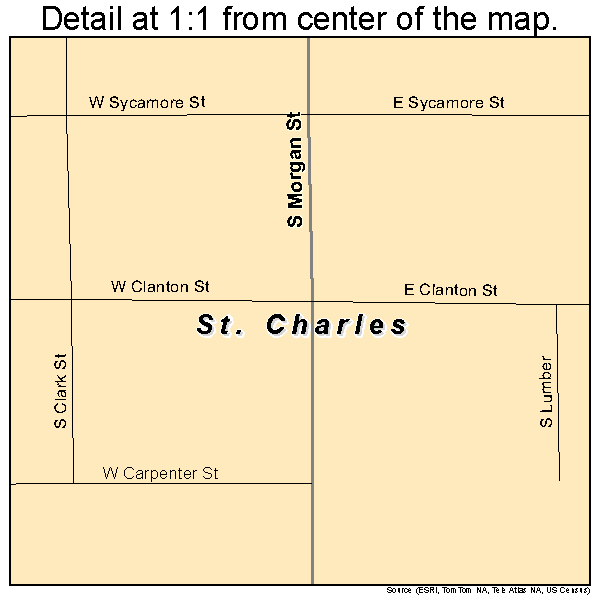 St. Charles, Iowa road map detail