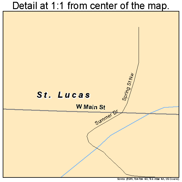 St. Lucas, Iowa road map detail