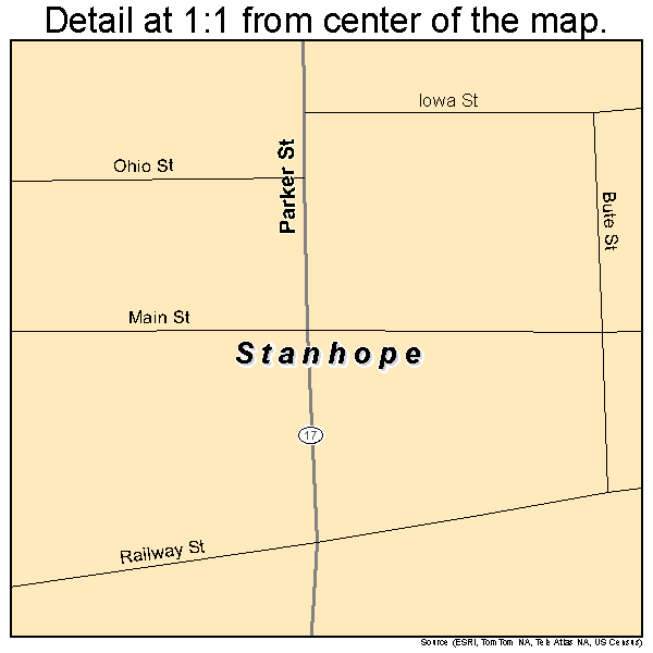 Stanhope, Iowa road map detail