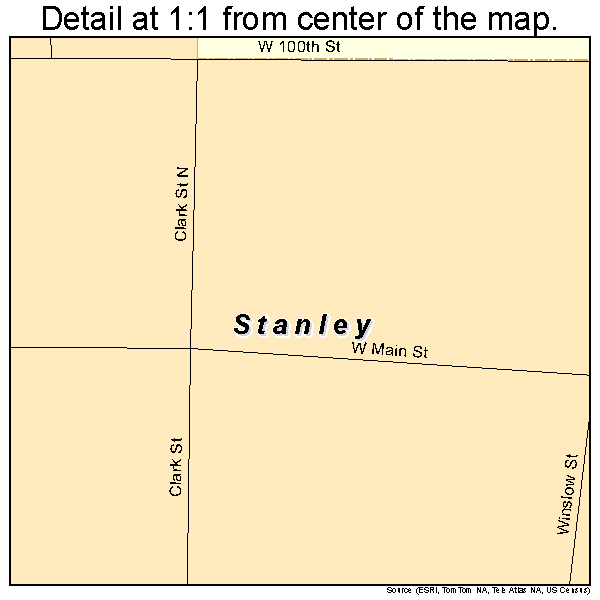 Stanley, Iowa road map detail