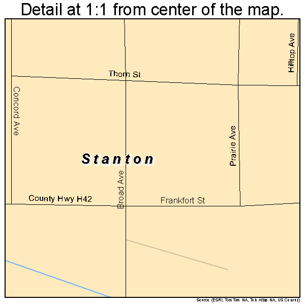 Stanton, Iowa road map detail