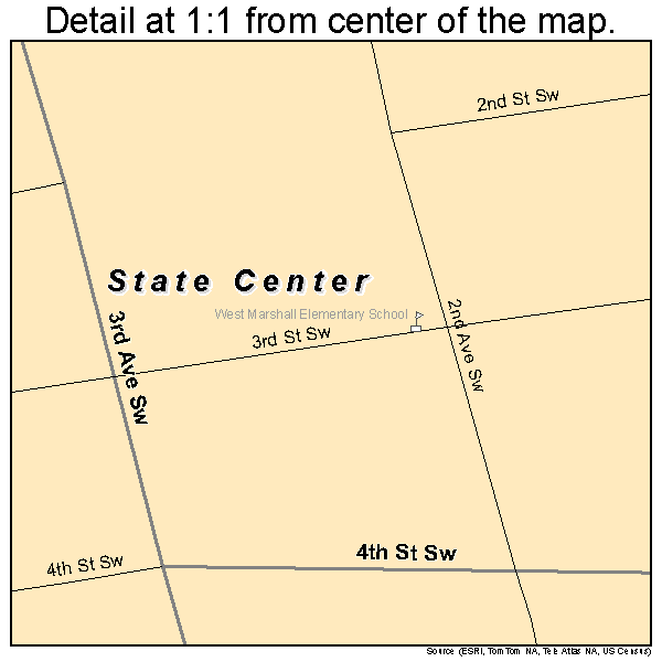 State Center, Iowa road map detail