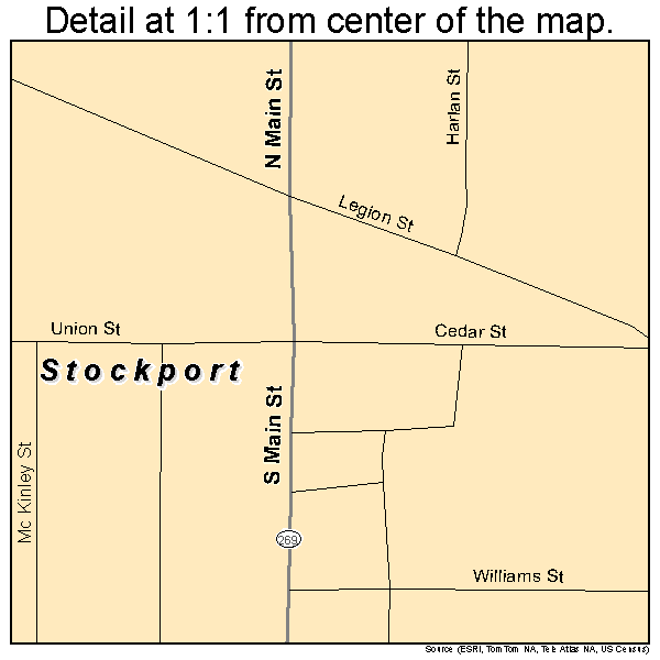 Stockport, Iowa road map detail