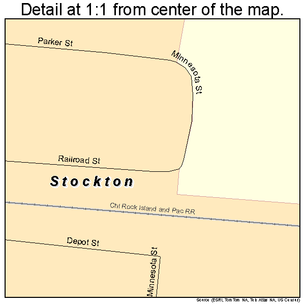 Stockton, Iowa road map detail