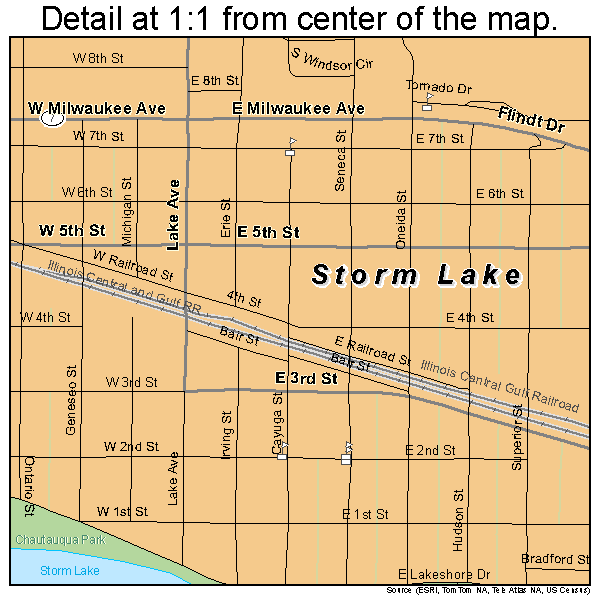 Storm Lake, Iowa road map detail