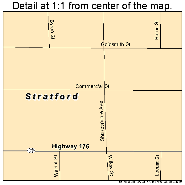 Stratford, Iowa road map detail