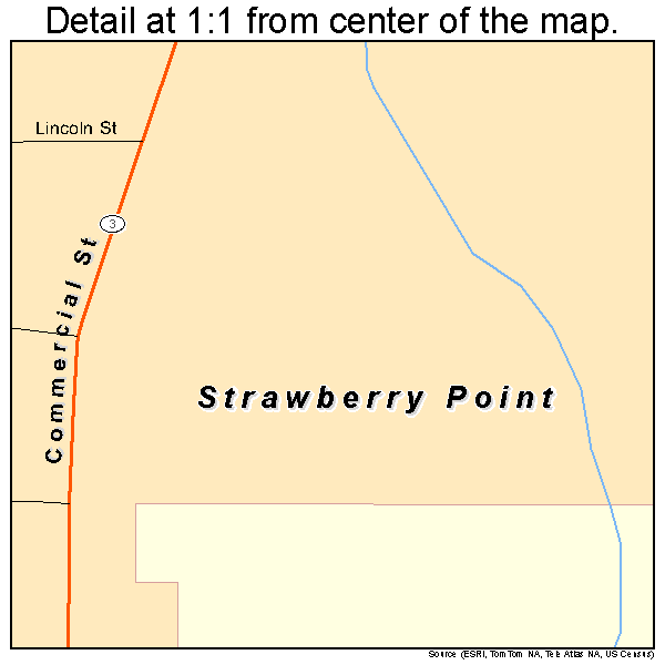 Strawberry Point, Iowa road map detail