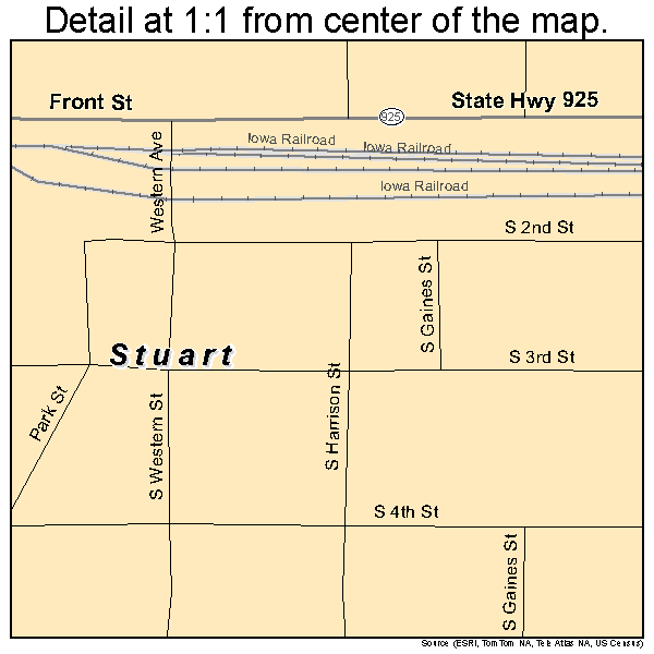 Stuart, Iowa road map detail