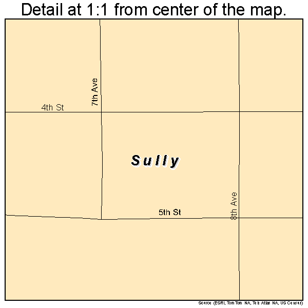 Sully, Iowa road map detail