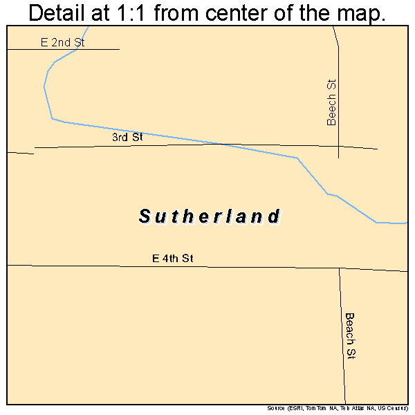 Sutherland, Iowa road map detail