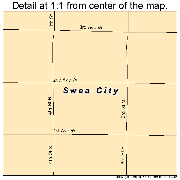 Swea City, Iowa road map detail