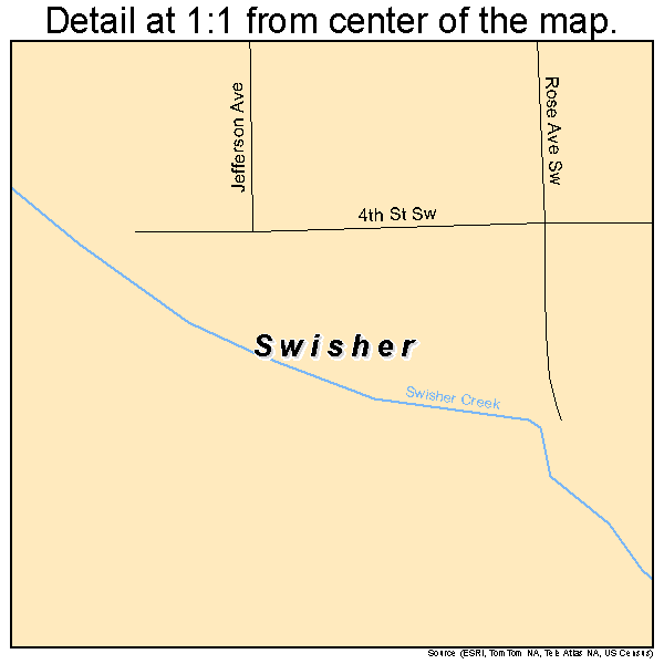 Swisher, Iowa road map detail