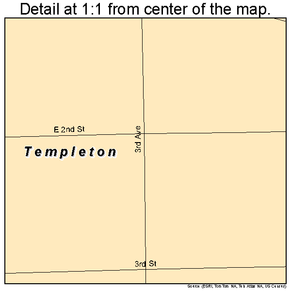 Templeton, Iowa road map detail