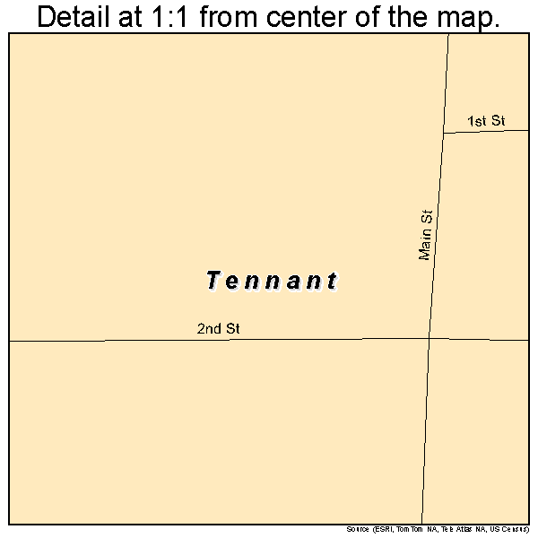 Tennant, Iowa road map detail