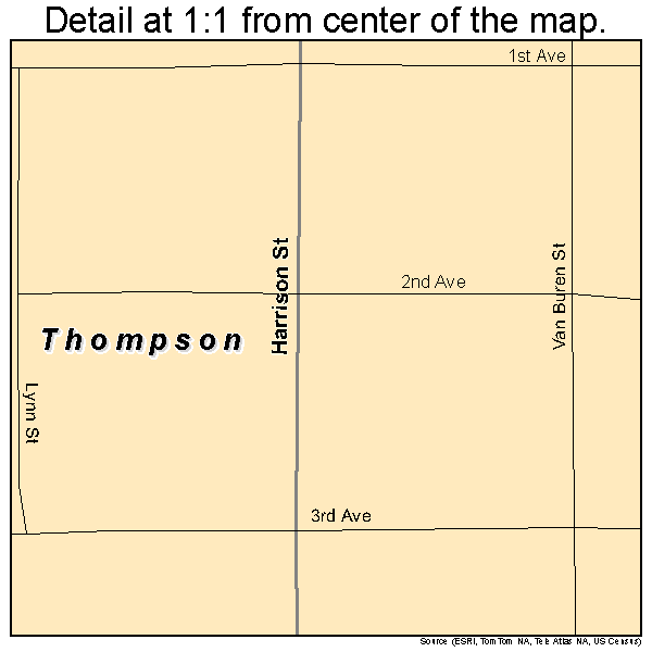 Thompson, Iowa road map detail