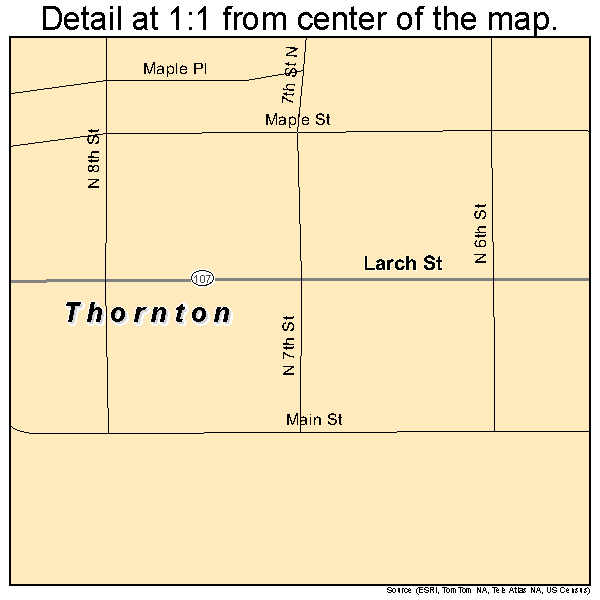 Thornton, Iowa road map detail