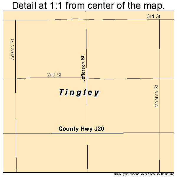 Tingley, Iowa road map detail