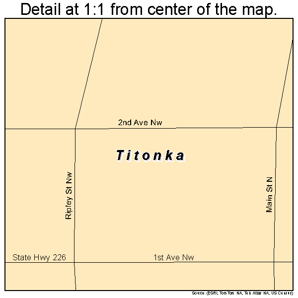 Titonka, Iowa road map detail