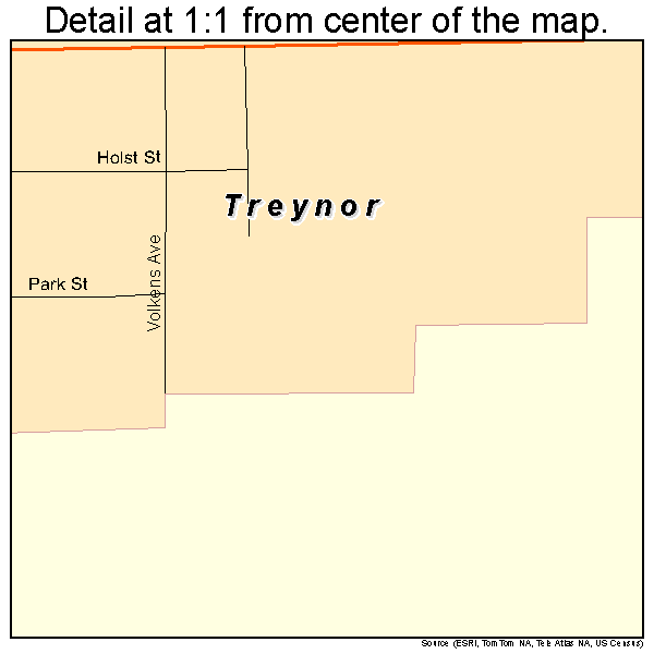 Treynor, Iowa road map detail