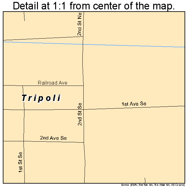 Tripoli, Iowa road map detail