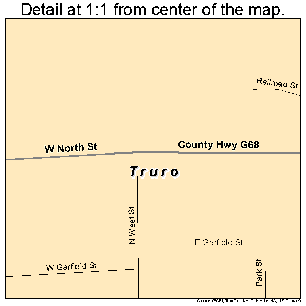 Truro, Iowa road map detail