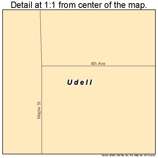 Udell, Iowa road map detail