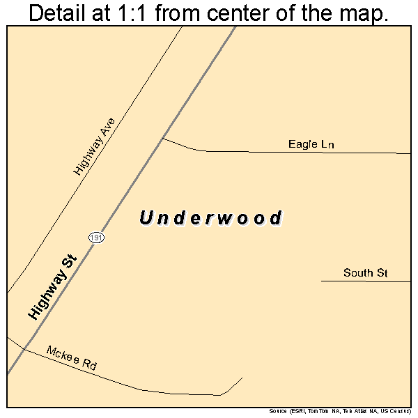 Underwood, Iowa road map detail
