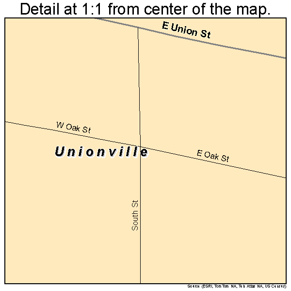 Unionville, Iowa road map detail