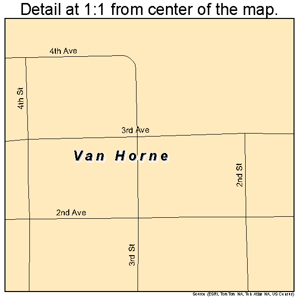Van Horne, Iowa road map detail