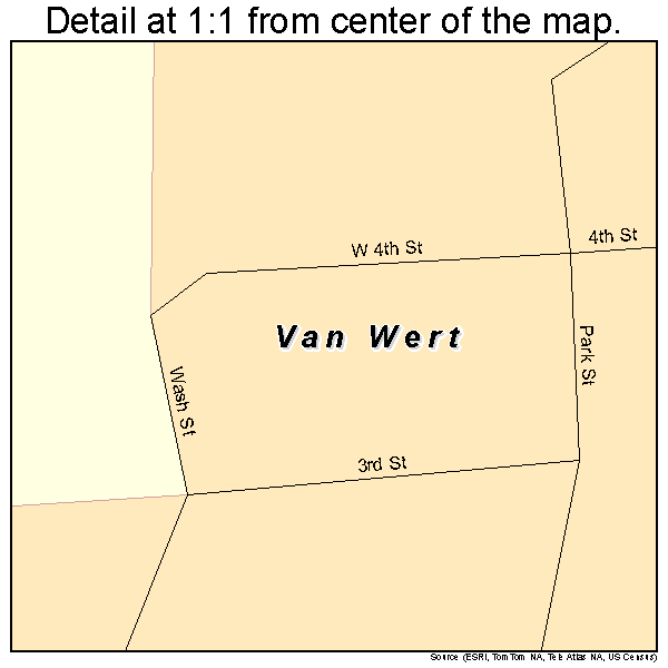 Van Wert, Iowa road map detail