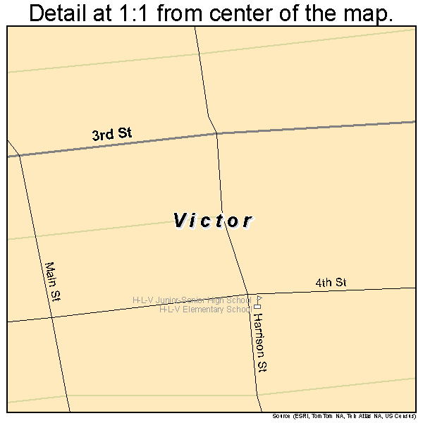 Victor, Iowa road map detail