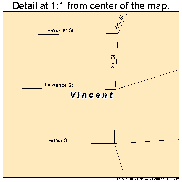 Vincent, Iowa road map detail