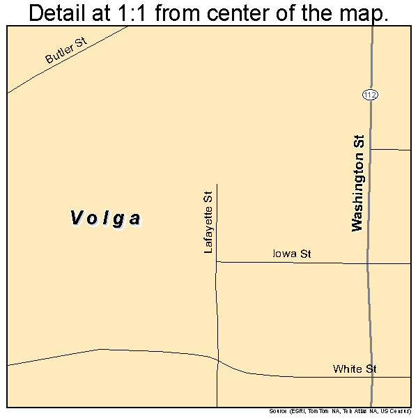 Volga, Iowa road map detail
