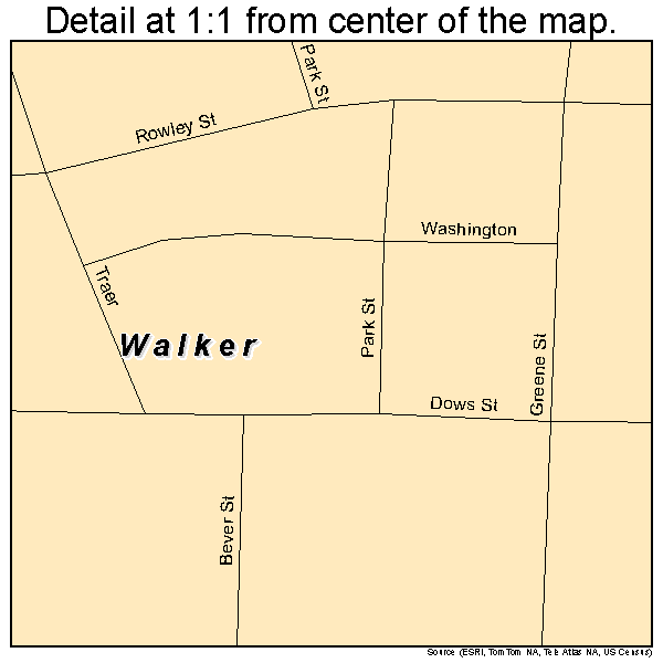 Walker, Iowa road map detail