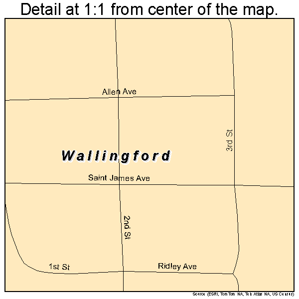 Wallingford, Iowa road map detail