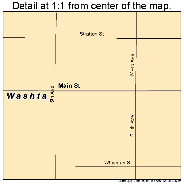 Washta, Iowa road map detail