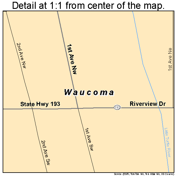 Waucoma, Iowa road map detail