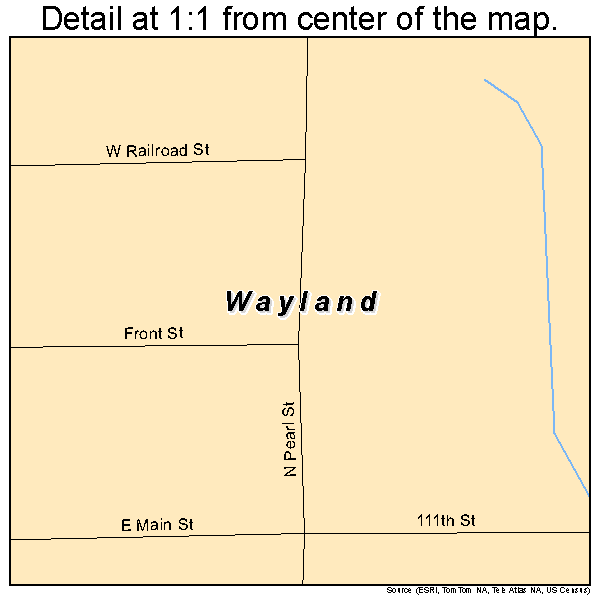 Wayland, Iowa road map detail